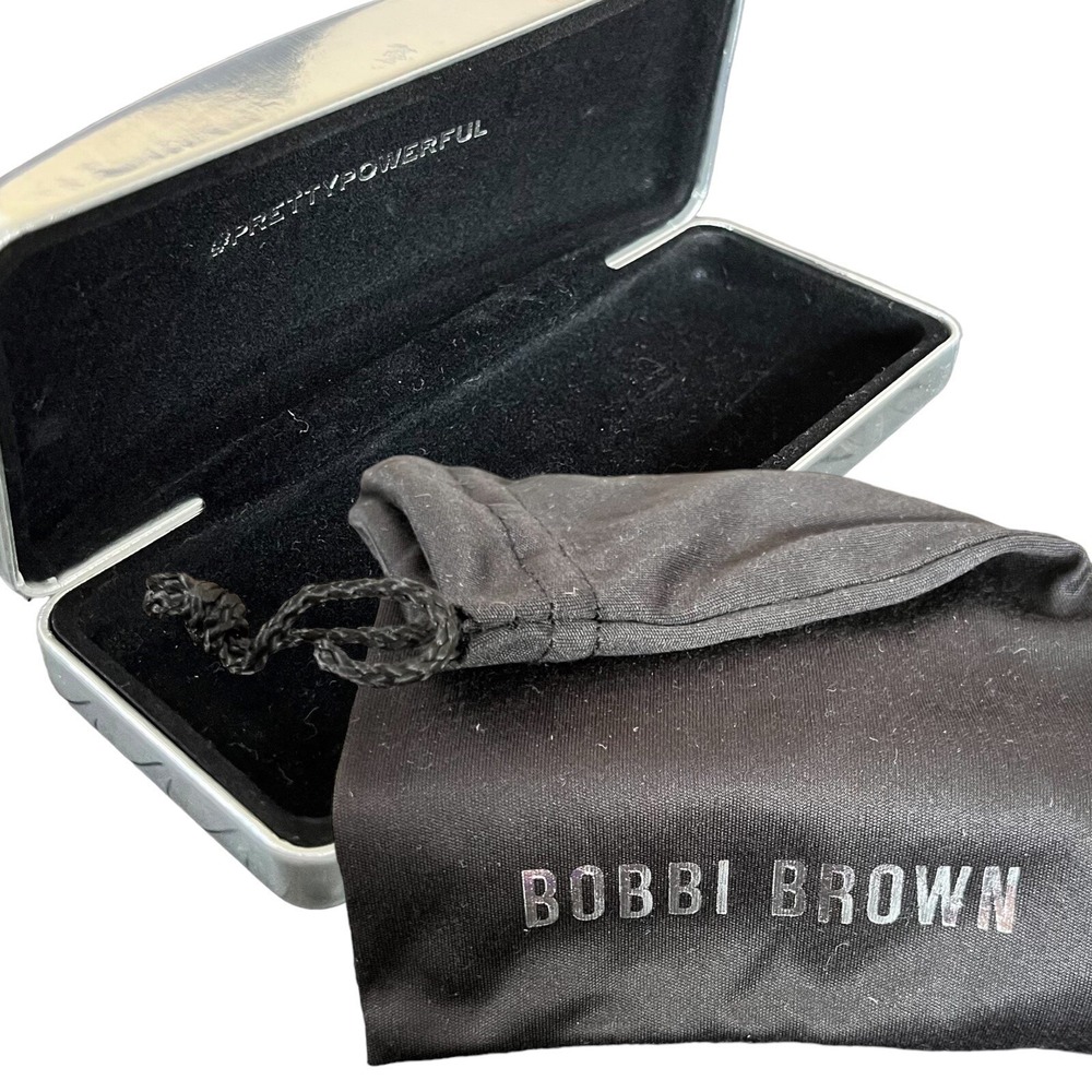 Bobbi Brown Silver Metallic Eyeglass Sunglass Case Soft Pouch Travel Storage